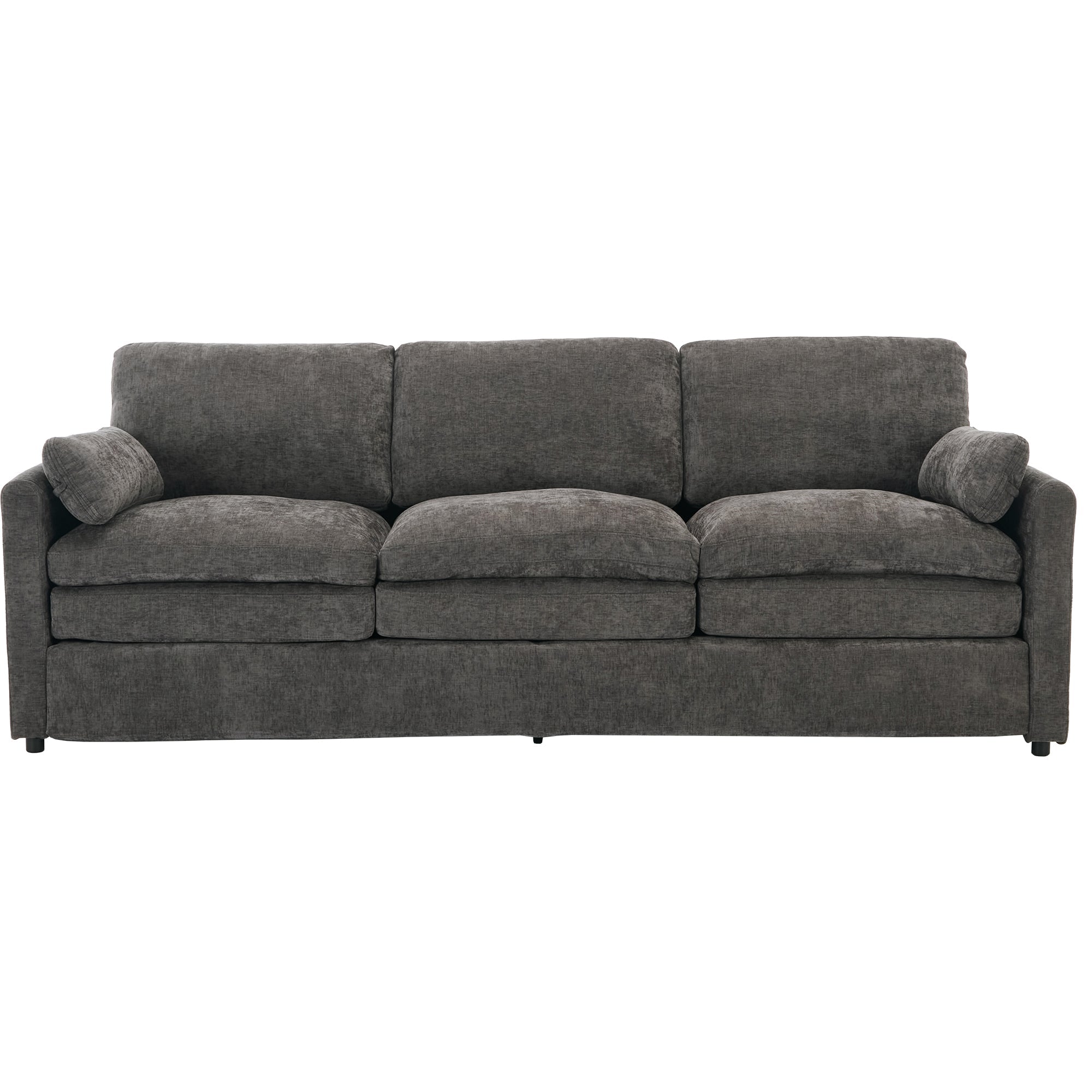 Cozy Upholstered Oversized 3-Seater Cloud Sofa in Dark Gray