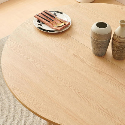 Oak Finish Dining Set with Sherpa Chairs