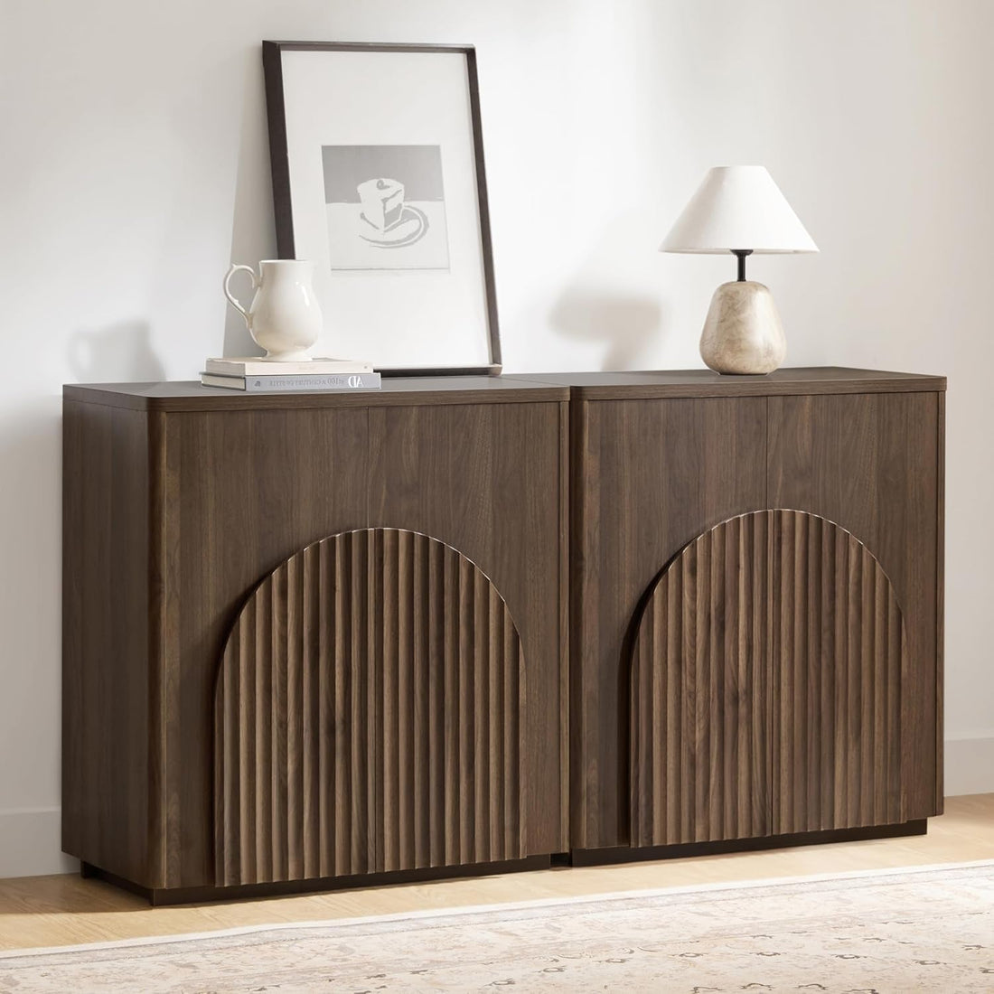 Walnut Sideboard Buffet Cabinet