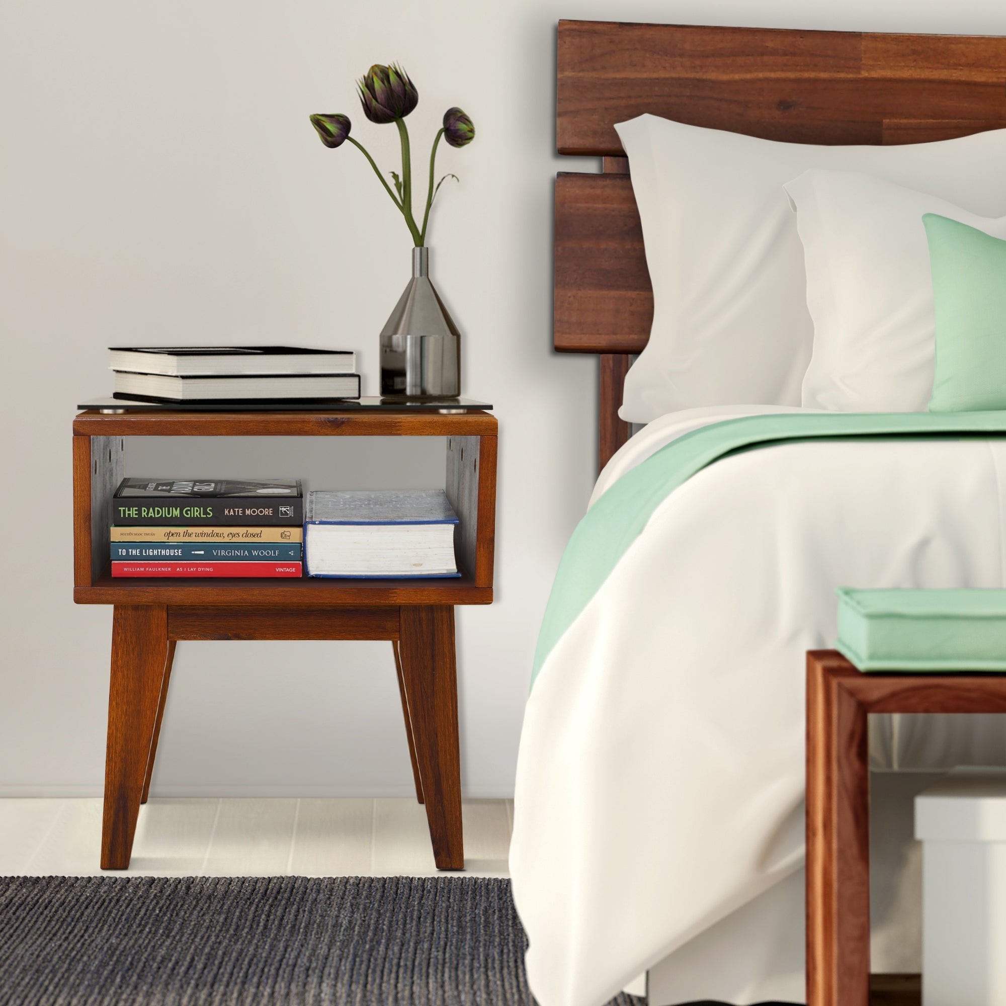 Serena Solid Acacia Wood Nightstand - 6 Colors