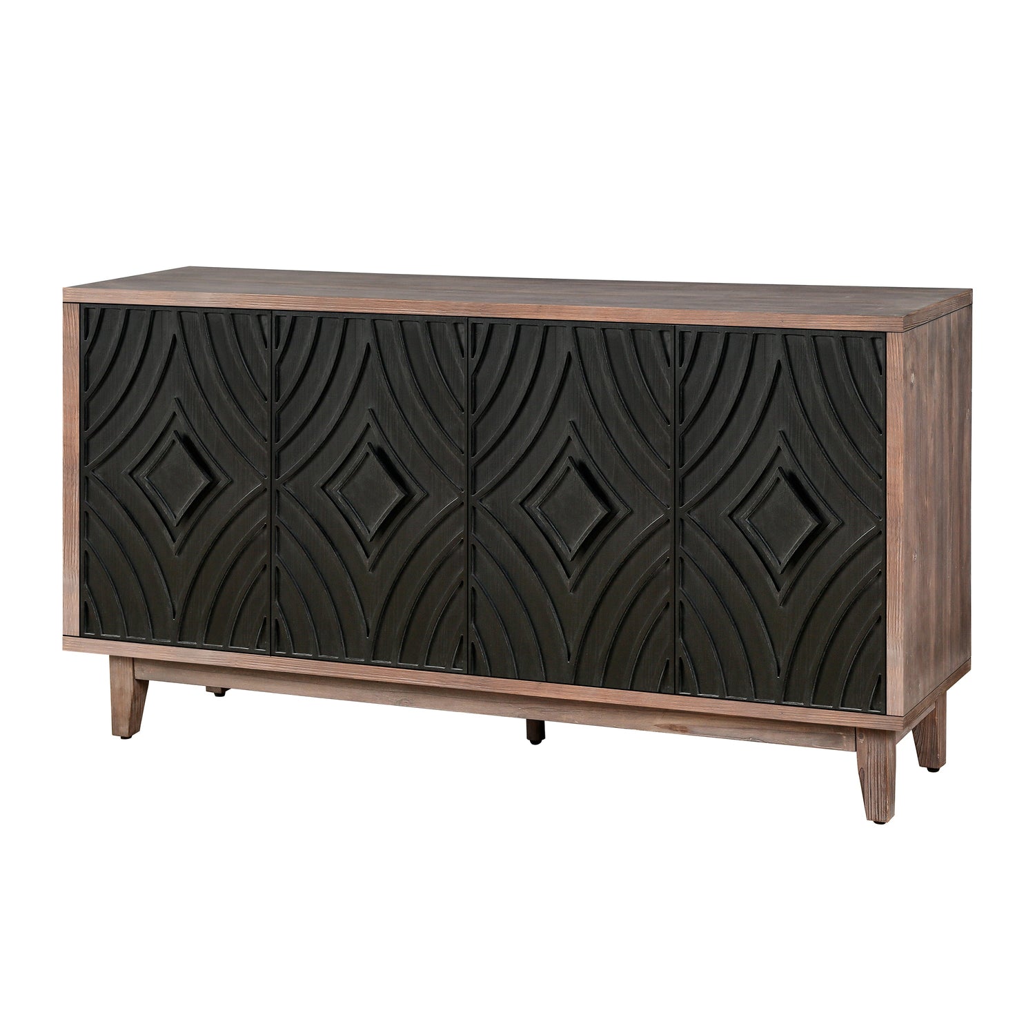 Two-Tone Mid Century Diamond Sideboard - 60"