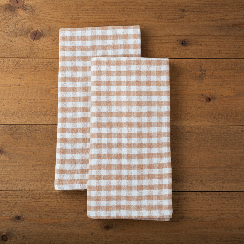Tan Gingham Napkin | Set of 2