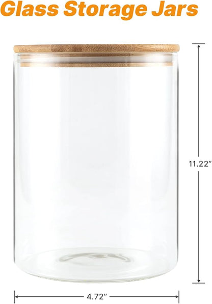 Glass Storage Jars - 2 PACK, 108oz