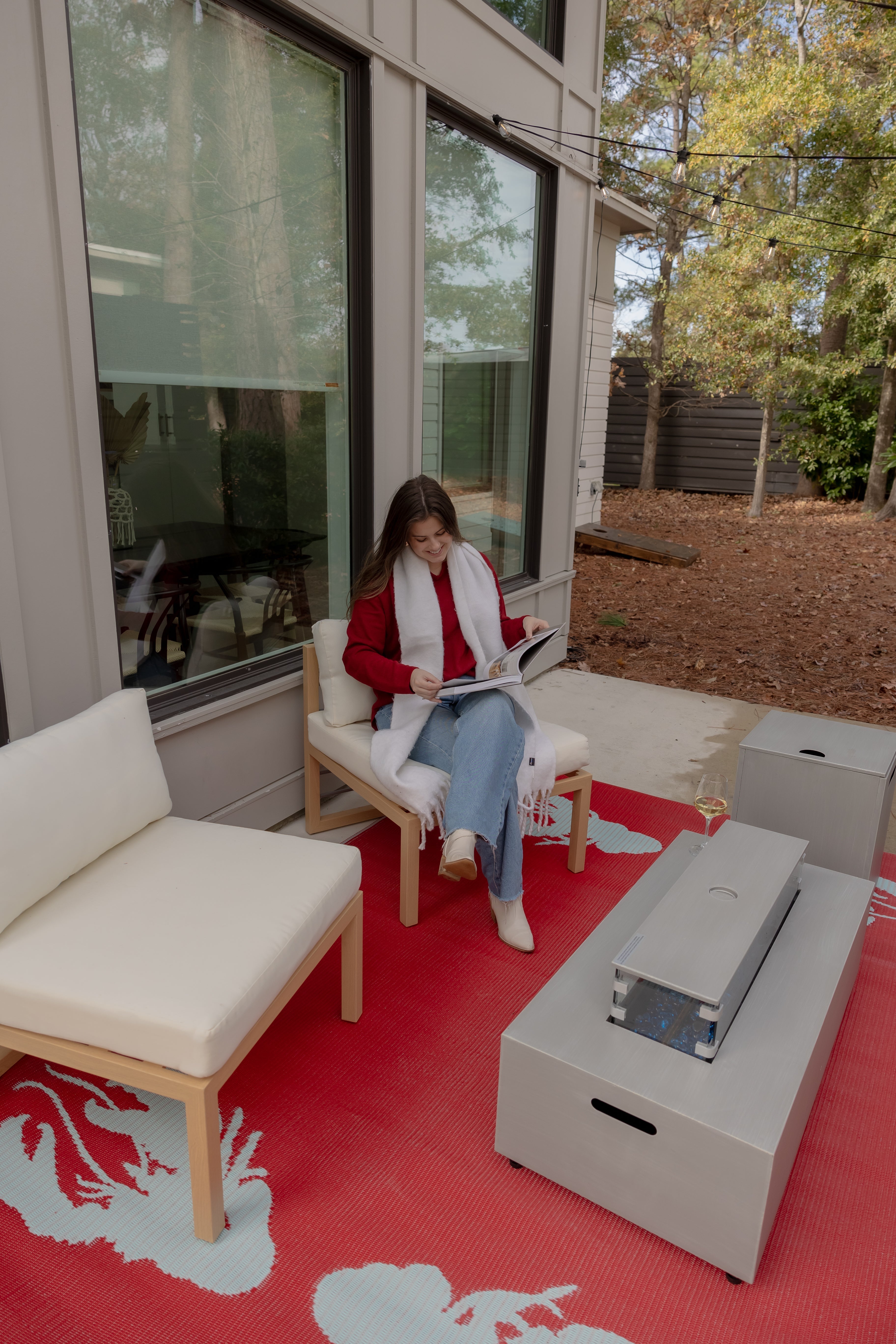 Four Lobster Red &amp; Aqua Outdoor Mat
