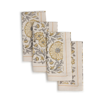 Hand Block Printed Cotton Napkins - Set of 4