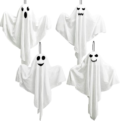 4 Pack Halloween Hanging Ghosts - 27.5 inch