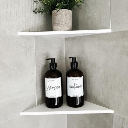 16oz Soap Bottles- Glass Amber|White Label