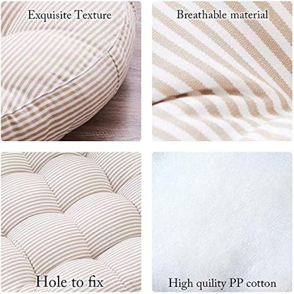 Tiita Striped Beige Round Inddoor/Outdoor Cushions - 2 pack, 22"