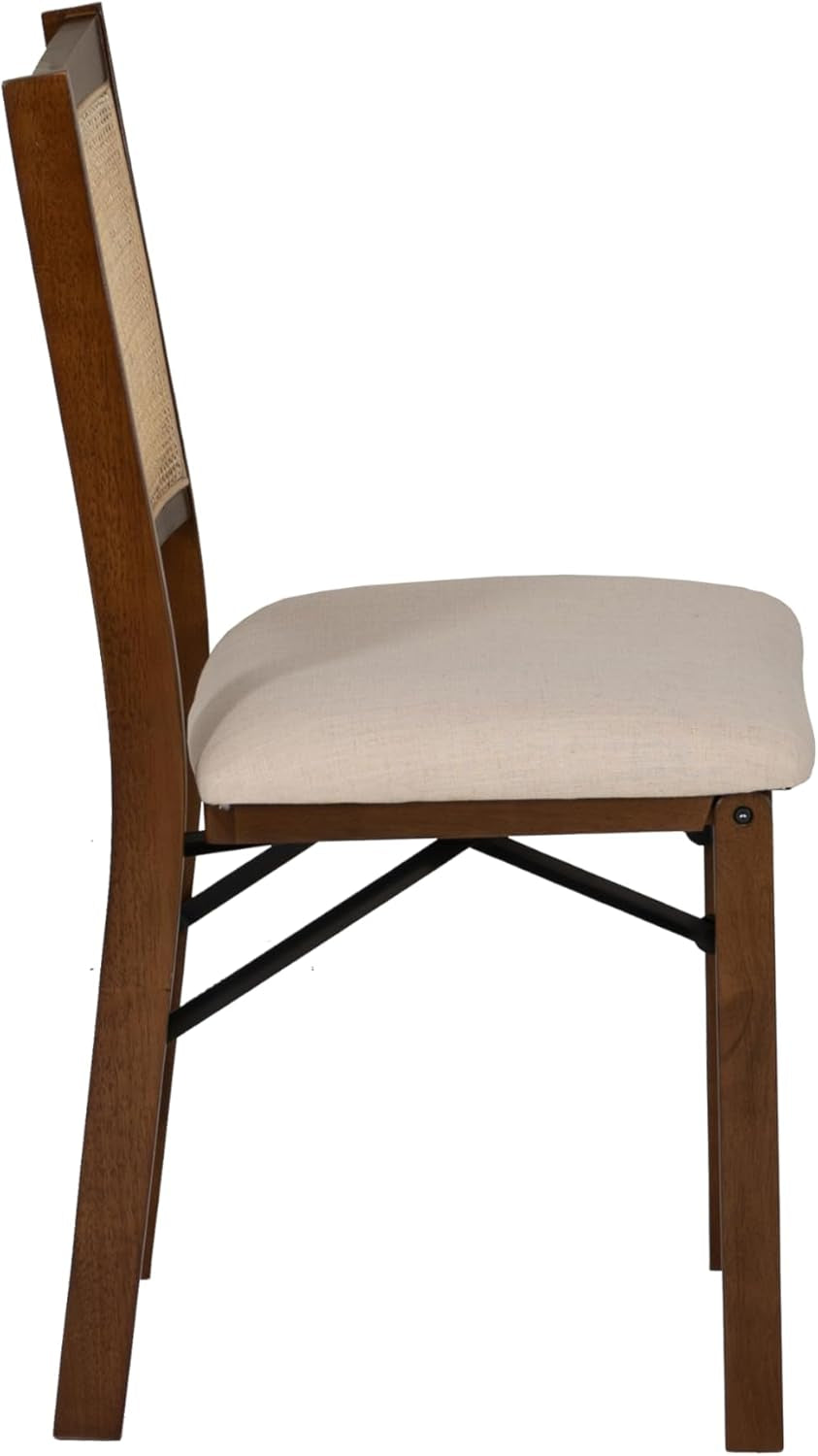 Kasi Brown Natural Rattan Cane Foldable Dining Side Chair
