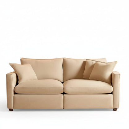 Chenille 76 Inch Loveseat Sofa - Beige