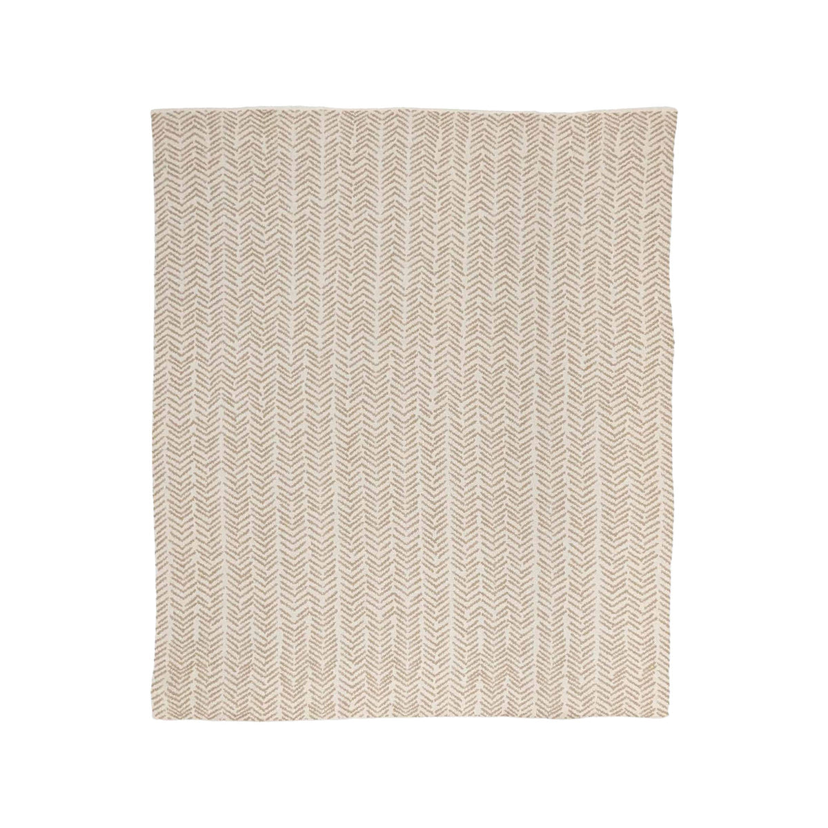 Cancer Awareness - Cotton Sustainable Knit Warrior Throw Blanket Beige