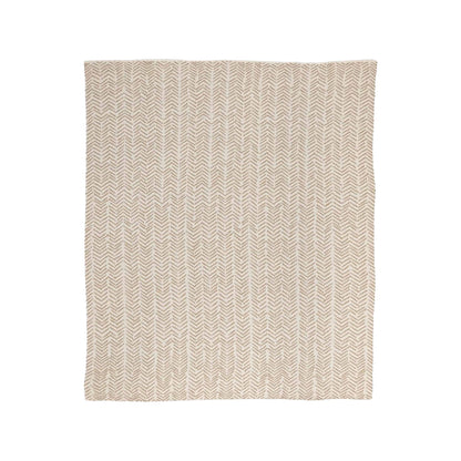 Cancer Awareness - Cotton Sustainable Knit Warrior Throw Blanket Beige