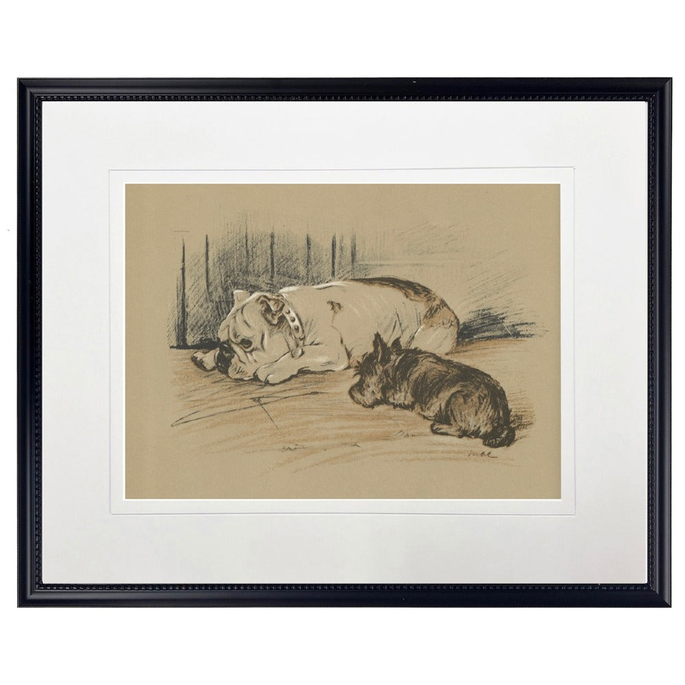 Sketched Dogs Print in Black Frame - 20 x 16 inch