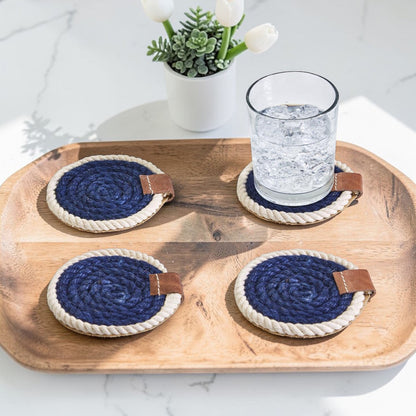 Nautical Rope Braided Coasters - Set of 4