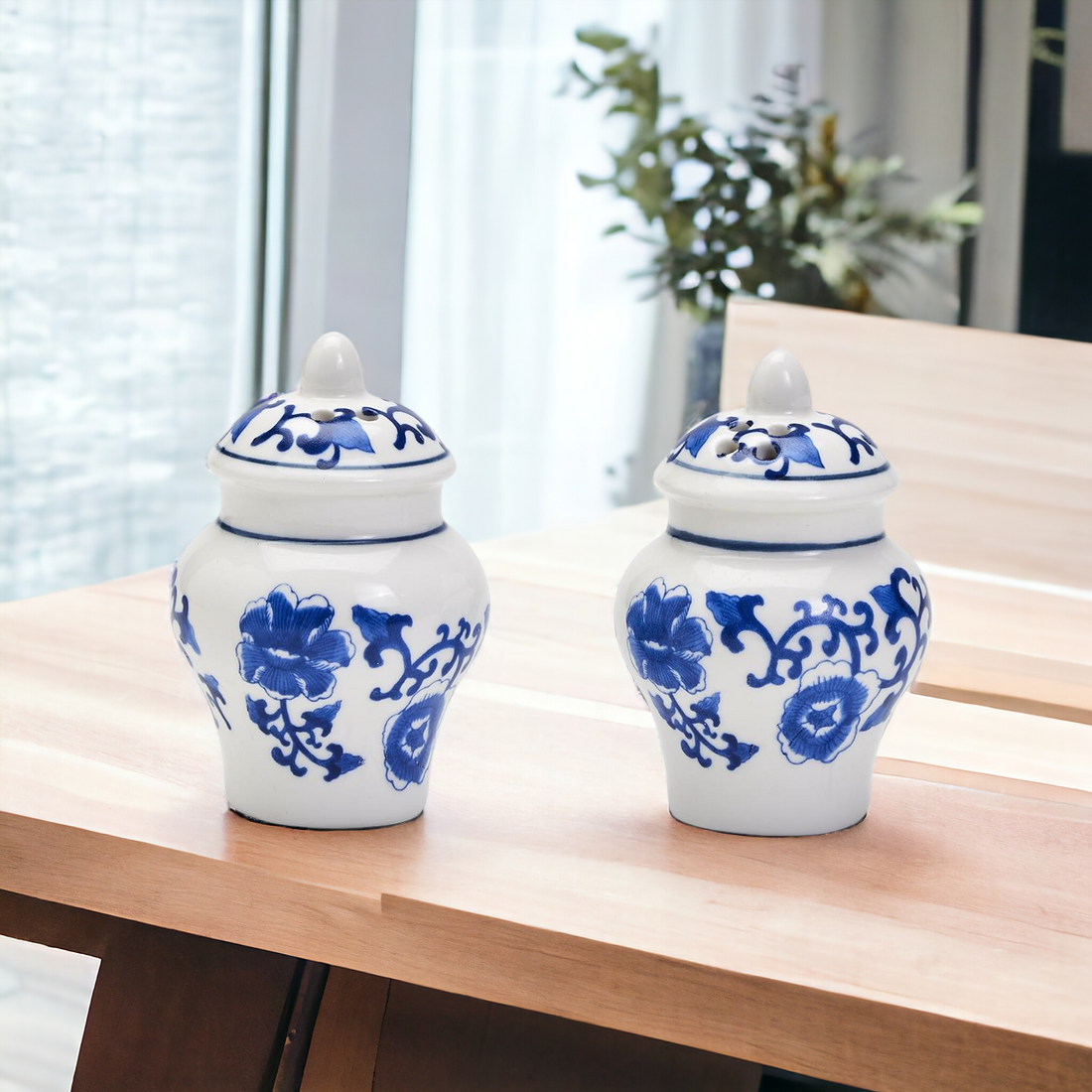 Blue and White Mini Ginger Jar Shakers