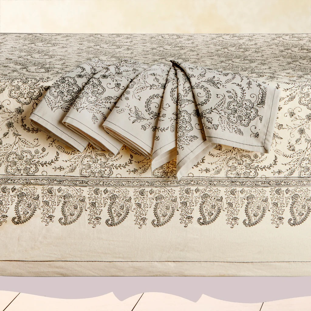 Hand Block Printed Cotton Tablecloths - Multiple Colors