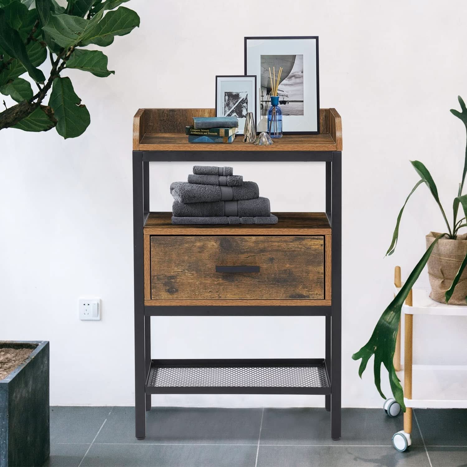 Set of 2 Industrial Style Nightstands