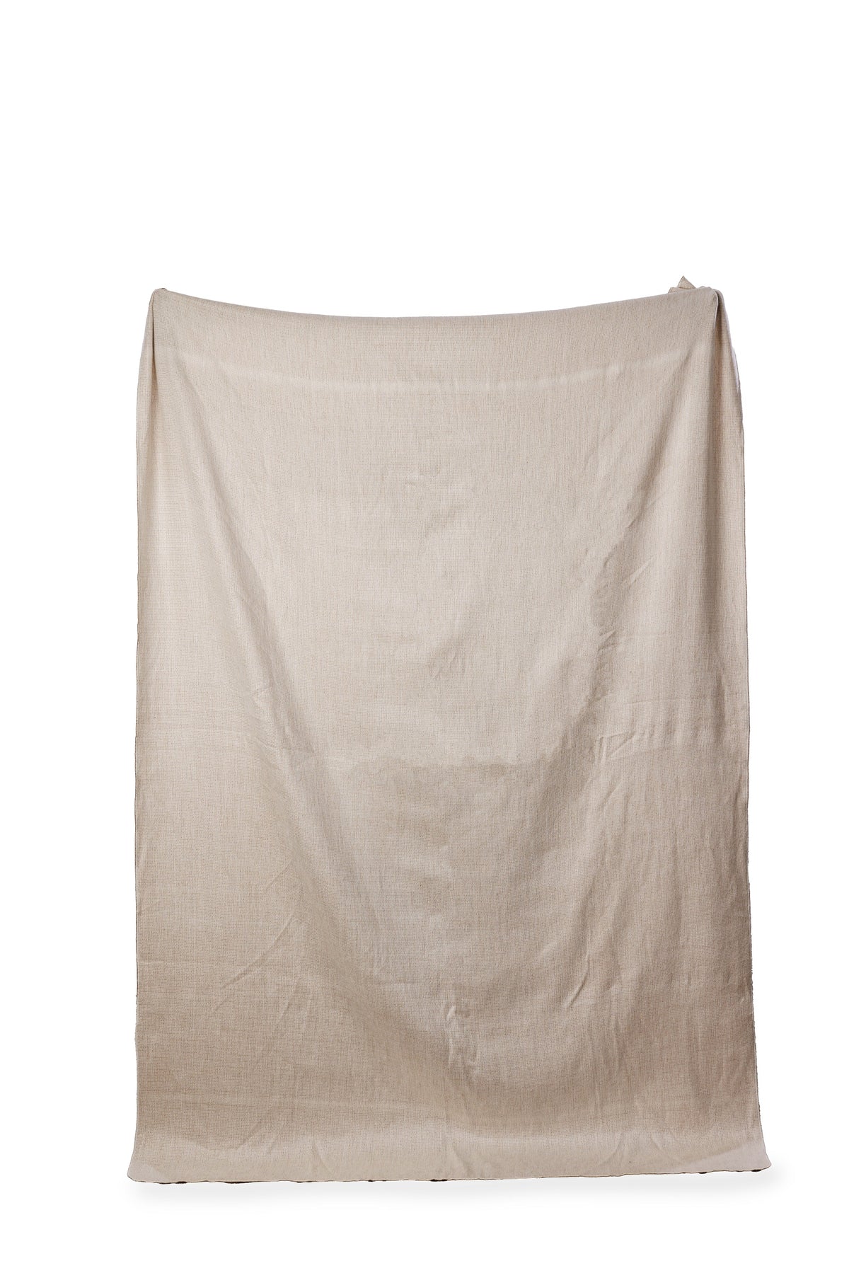 Reversible Handwoven Alpaca Throw Blanket | Camel &amp; Cream | Kani Collection