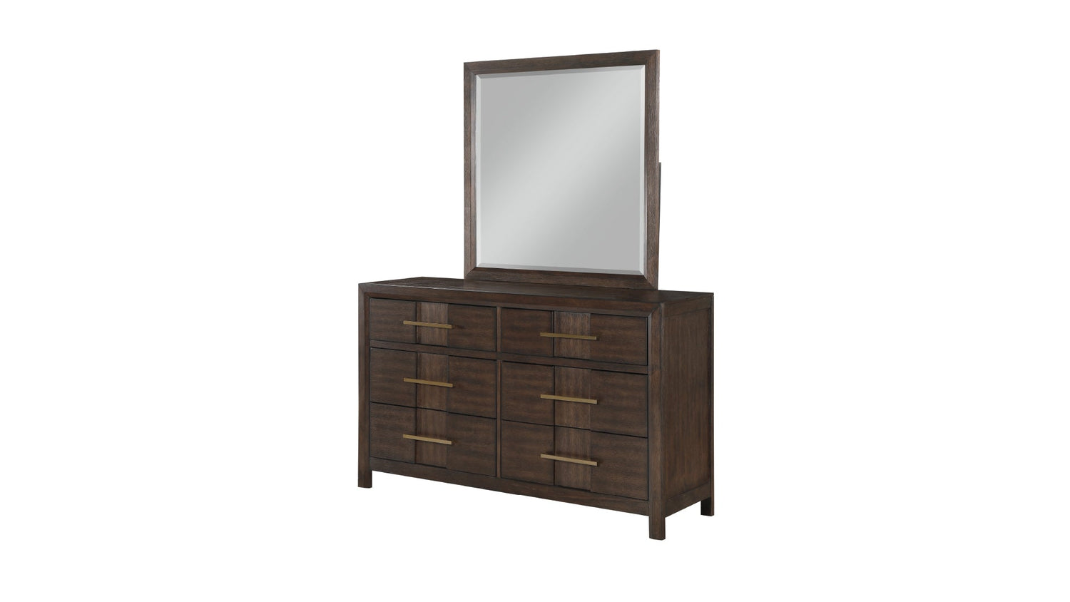 Modern 4 Piece Bedroom Set in Dark Walnut - King Size