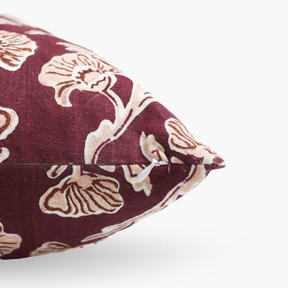 Bella Throw Pillow Cover - Wine Red