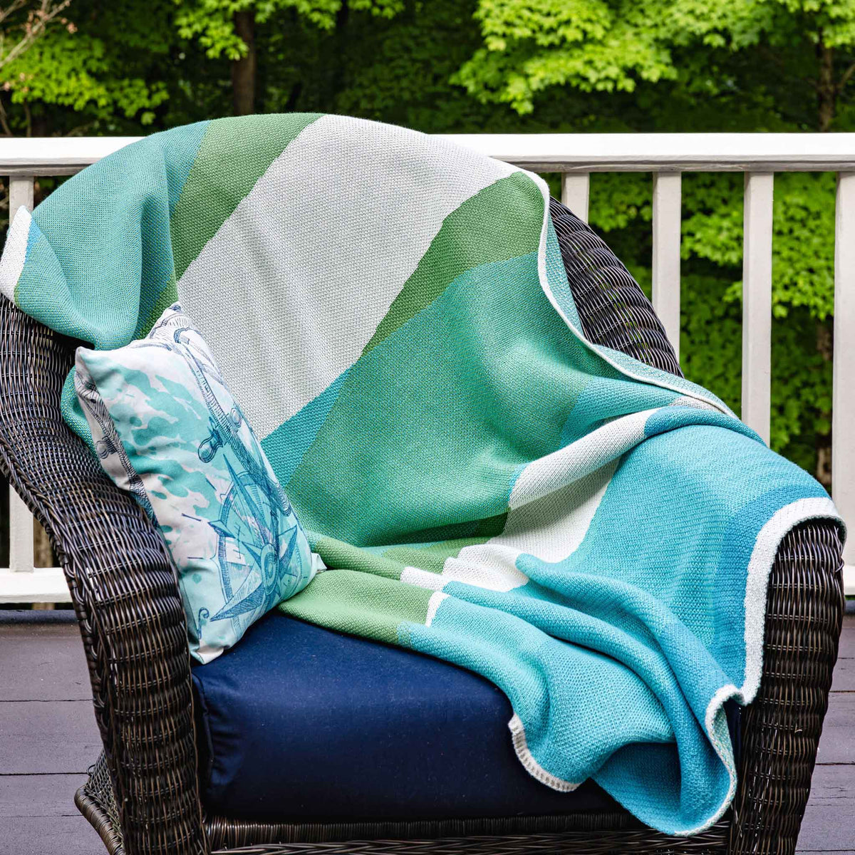 Poly Refractions - Indoor|Outdoor Sustainable Knit Modern Throw Blanket