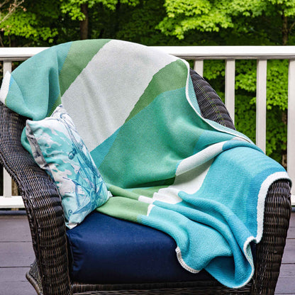 Poly Refractions - Indoor|Outdoor Sustainable Knit Modern Throw Blanket