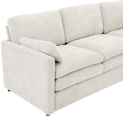 Cozy Upholstered 3-Seater Sofa with Plush Double Cushion and Ergonomic Design