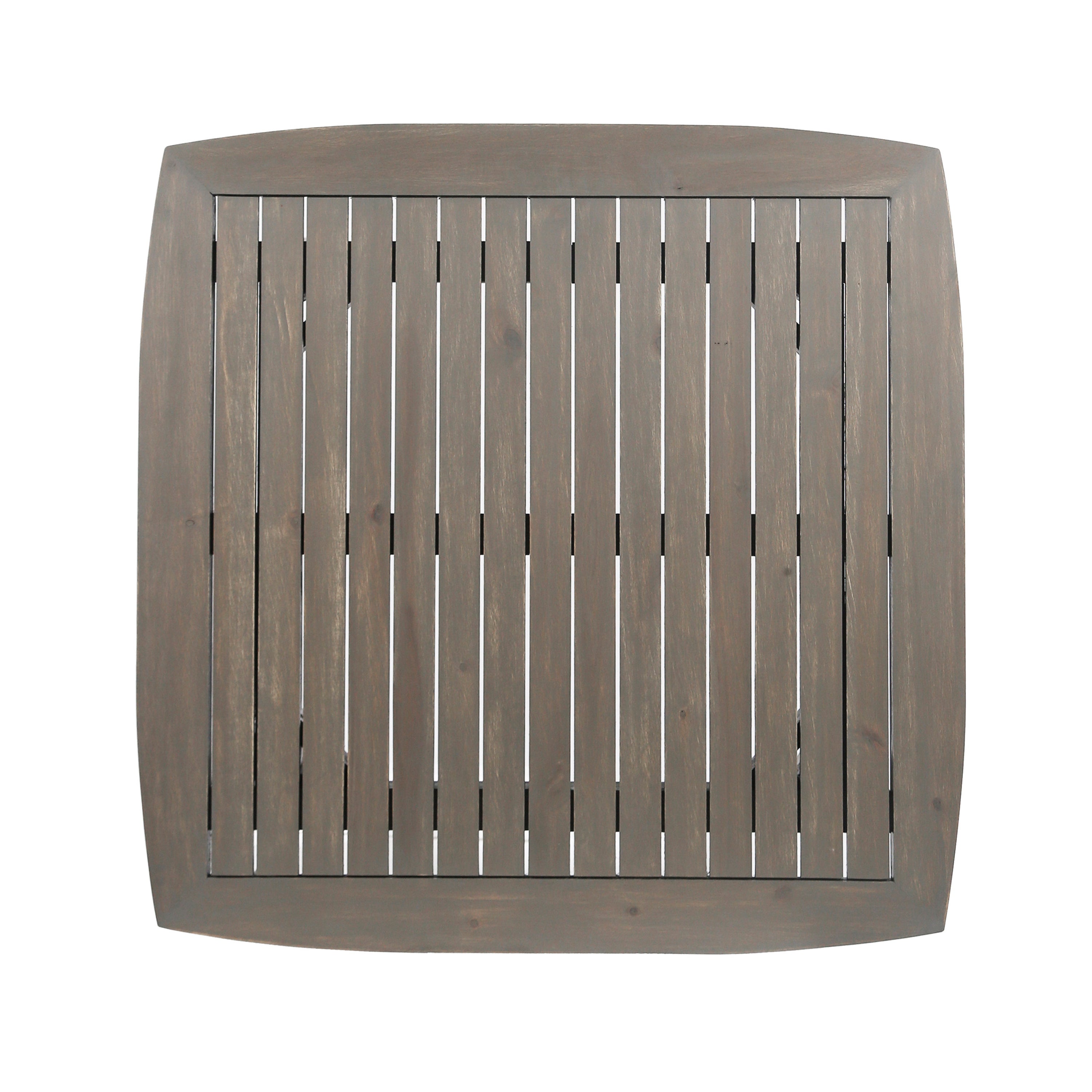 Outdoor Square Acacia Wood Table in Gray Finish