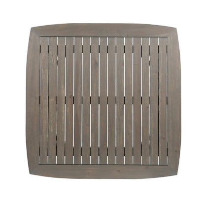 Outdoor Square Acacia Wood Table in Gray Finish