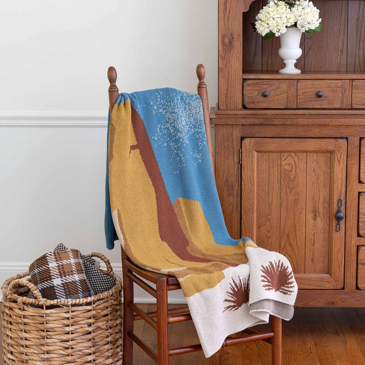 Desert Landscape - Cotton Sustainable Knit Throw Blanket