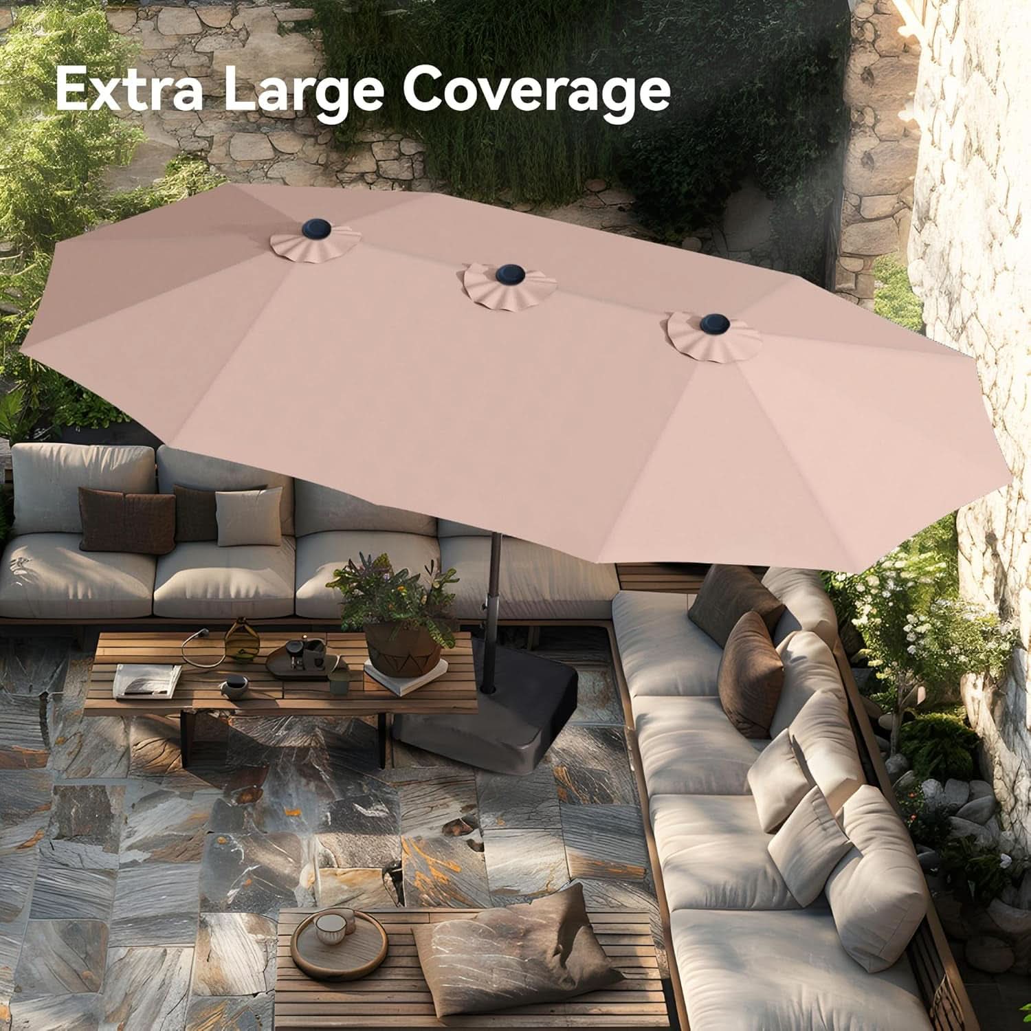 15 Foot Extra Large Patio Umbrella For Outdoor Shade