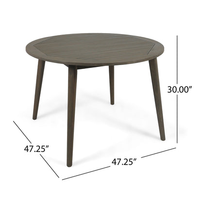 STAMFORD 47" Outdoor Dining Table - Grey Acacia Wood