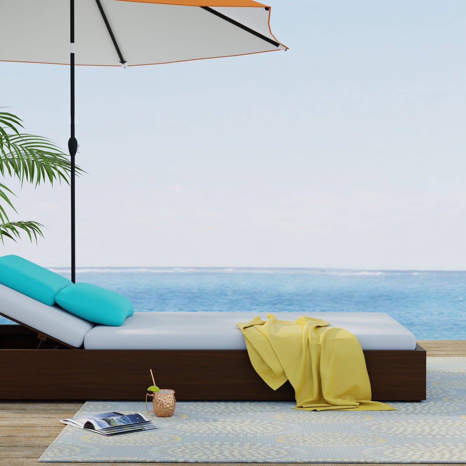 Molly Grey &amp; Yellow Outdoor Mat