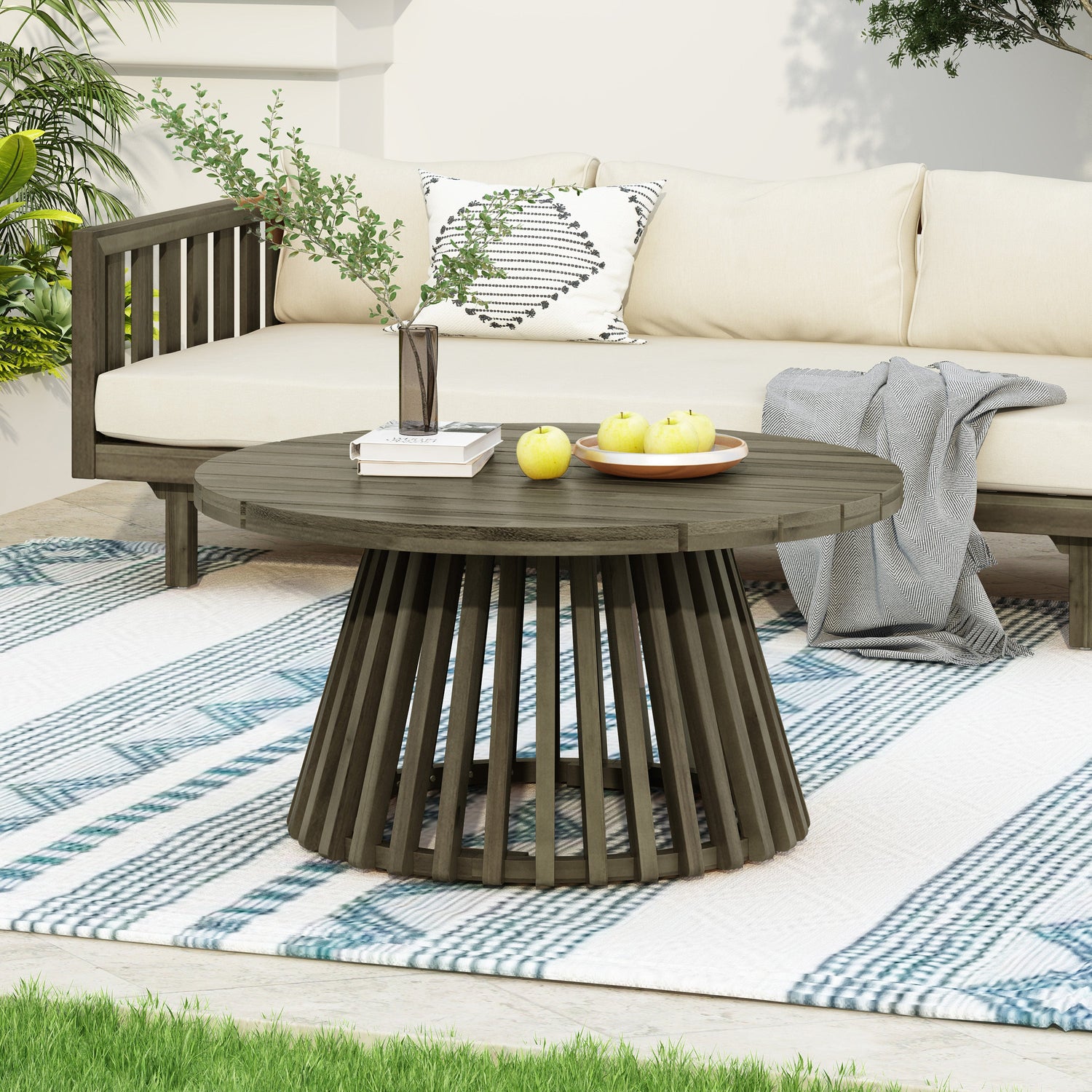 Outdoor Acacia Wood Coffee Table - Grey