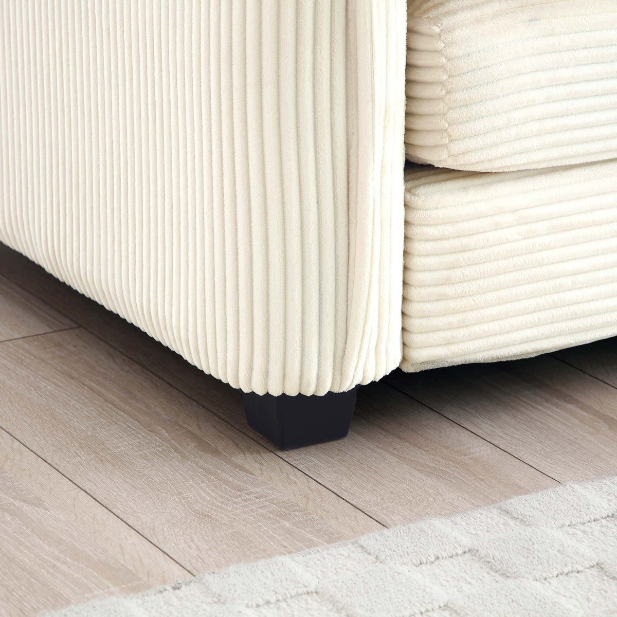 Modern 3 Piece Deep Seat Sofa Set - Beige Corduroy