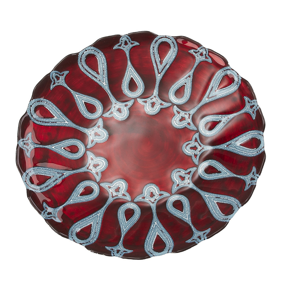LARISSA 8.5" Red/Blue Plates - Set of 4