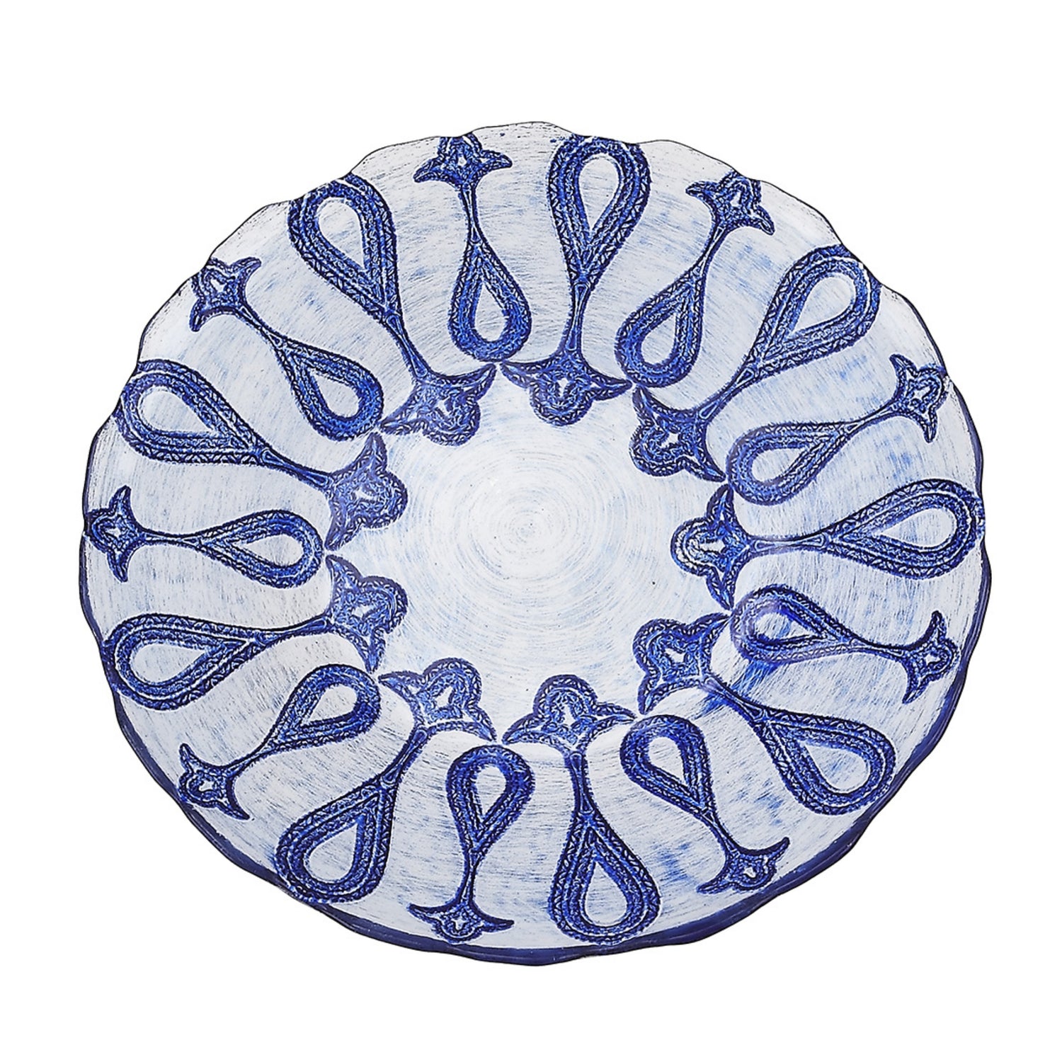 LARISSA 8.5" Blue Silver Plates - Set of 4