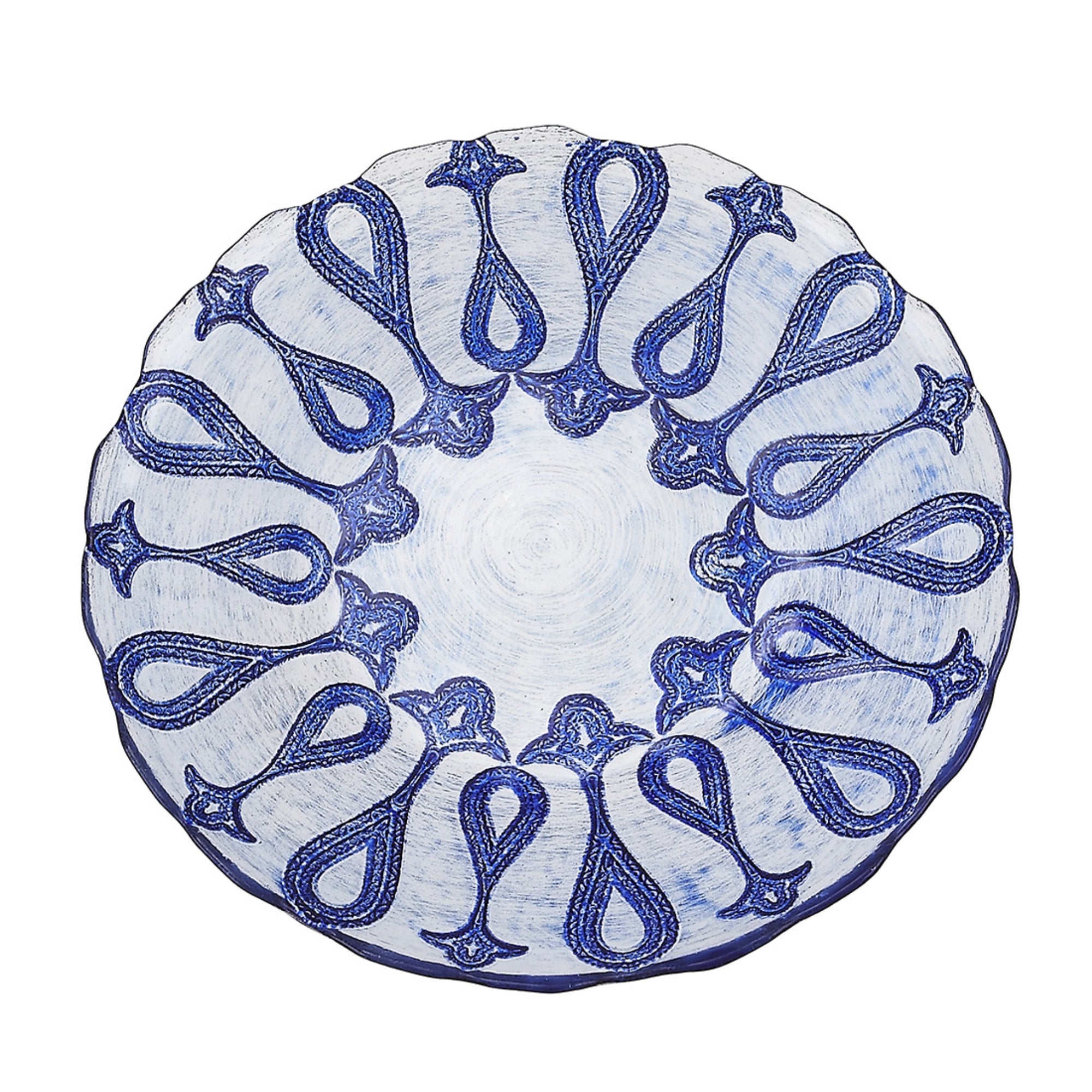 LARISSA 8.5" Blue Silver Plates - Set of 4
