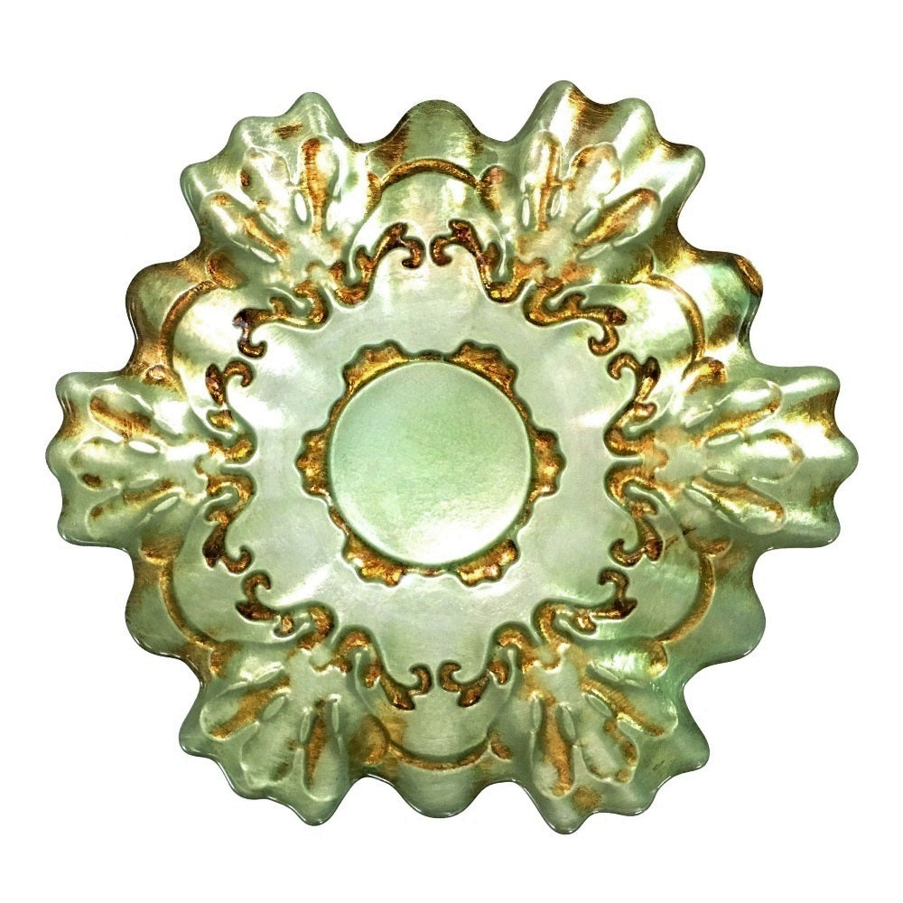 LACE 8.5" Gold/Turquoise Side Plates - Set of 4
