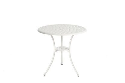 3 Piece All Weather Metal Bistro Table Set in White
