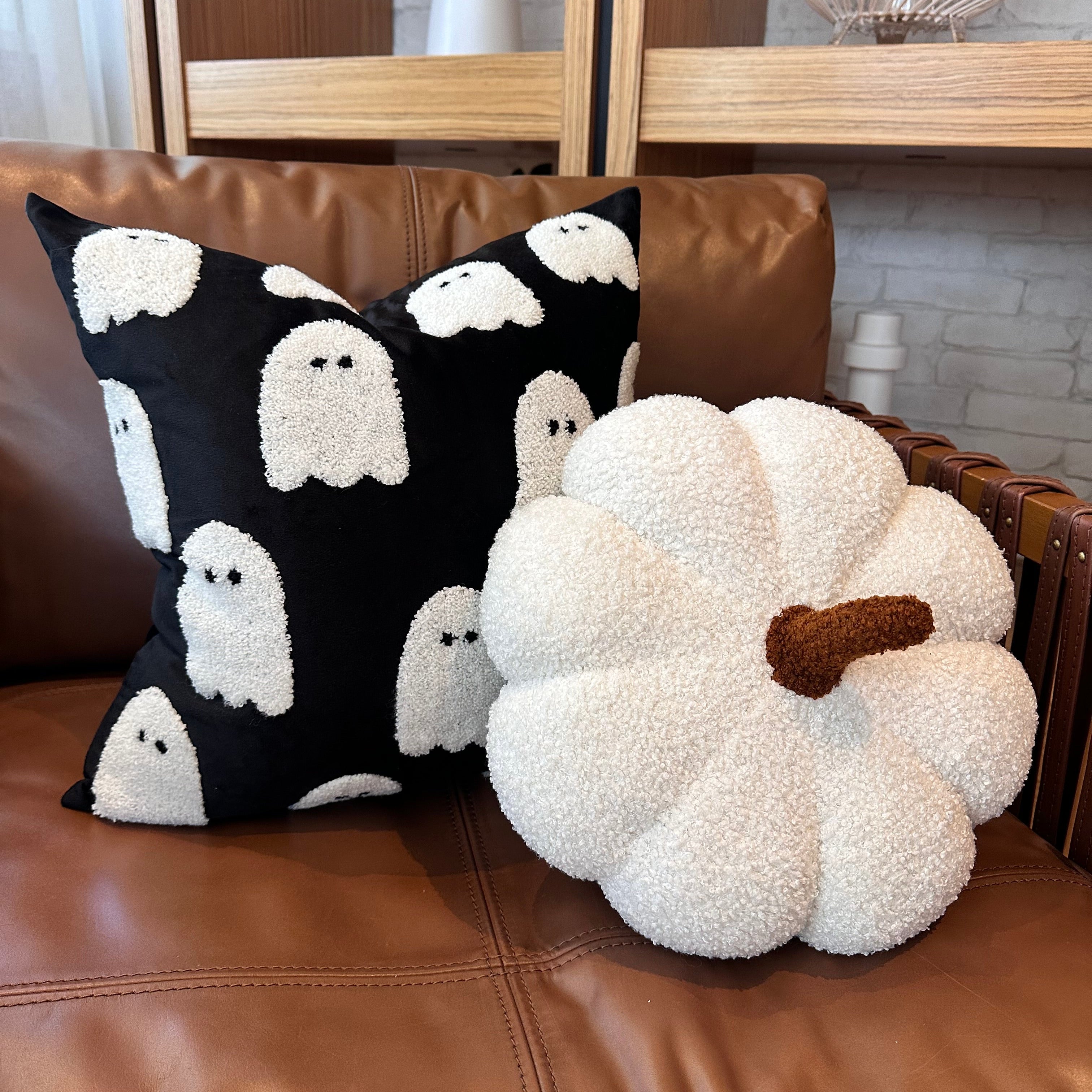 Jumbo Sherpa Cream Pumpkin Pillow