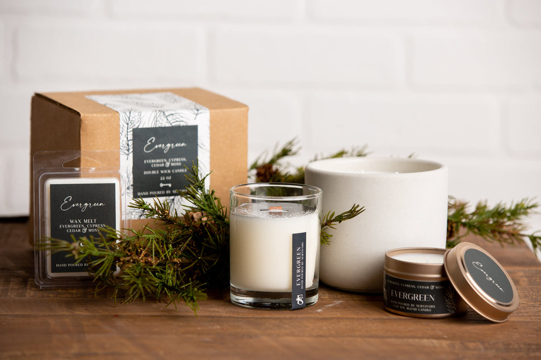Evergreen Cement Candle