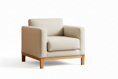 Beige 41.34 Inches Boucle Upholstered Accent Chair