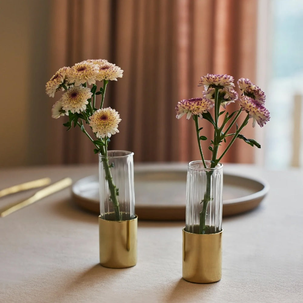 Fluted Glass Bud Vases - Set of 4