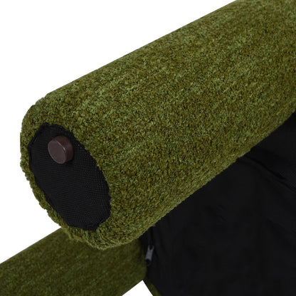 Hugo Rounded Ottoman in Moss Green