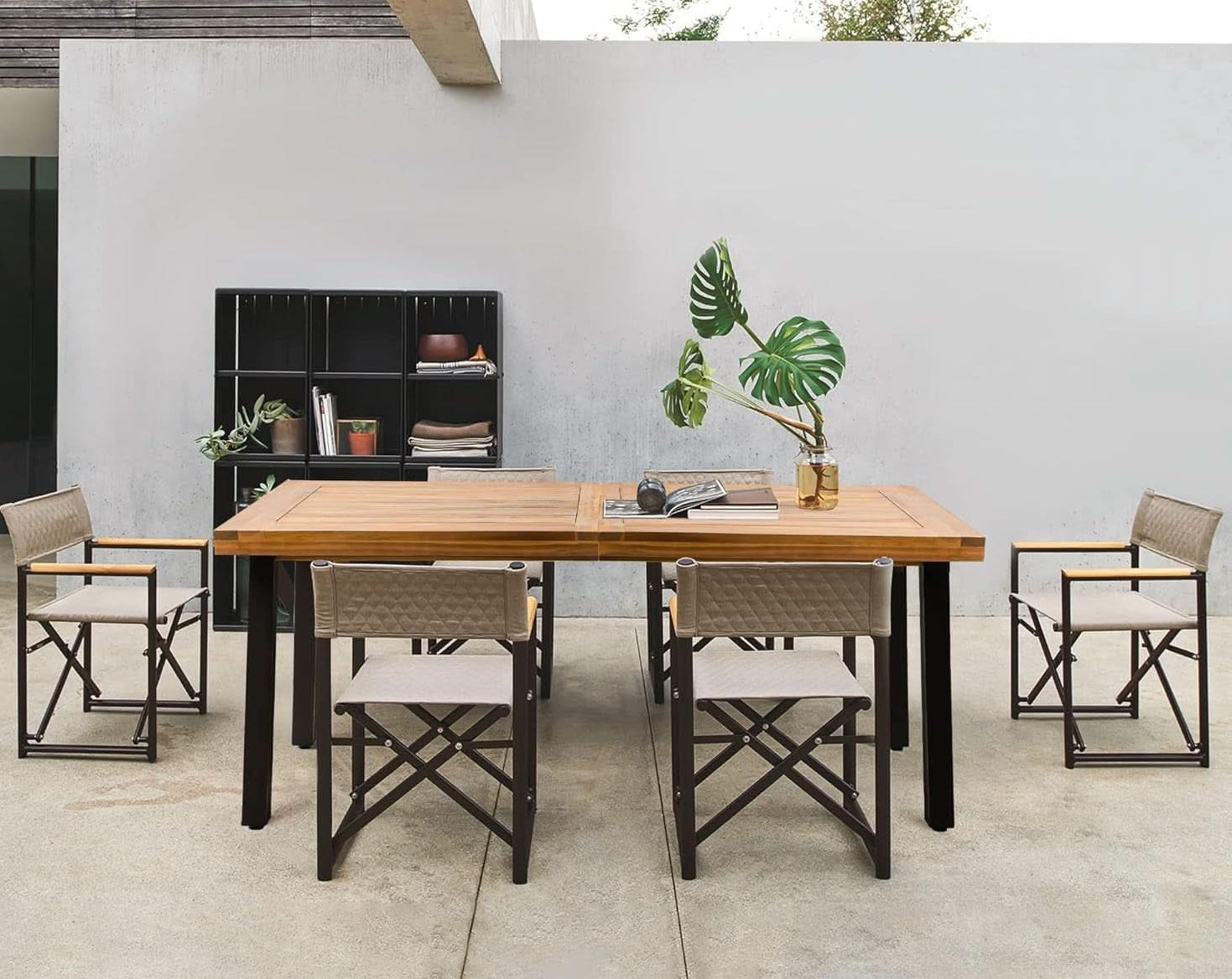 Indoor/Outdoor Dining Table- Acacia Wood With Iron Legs