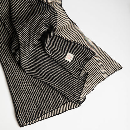 Ribbed Organic Cotton Knit Throw Blanket
