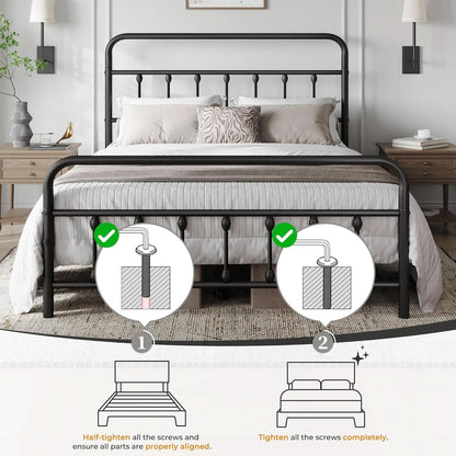 Queen Size Metal Platform Bed Frame