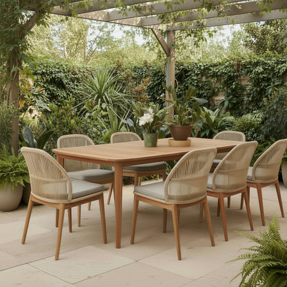 7 Piece Outdoor Dining Set With Wicker Chairs And Table
