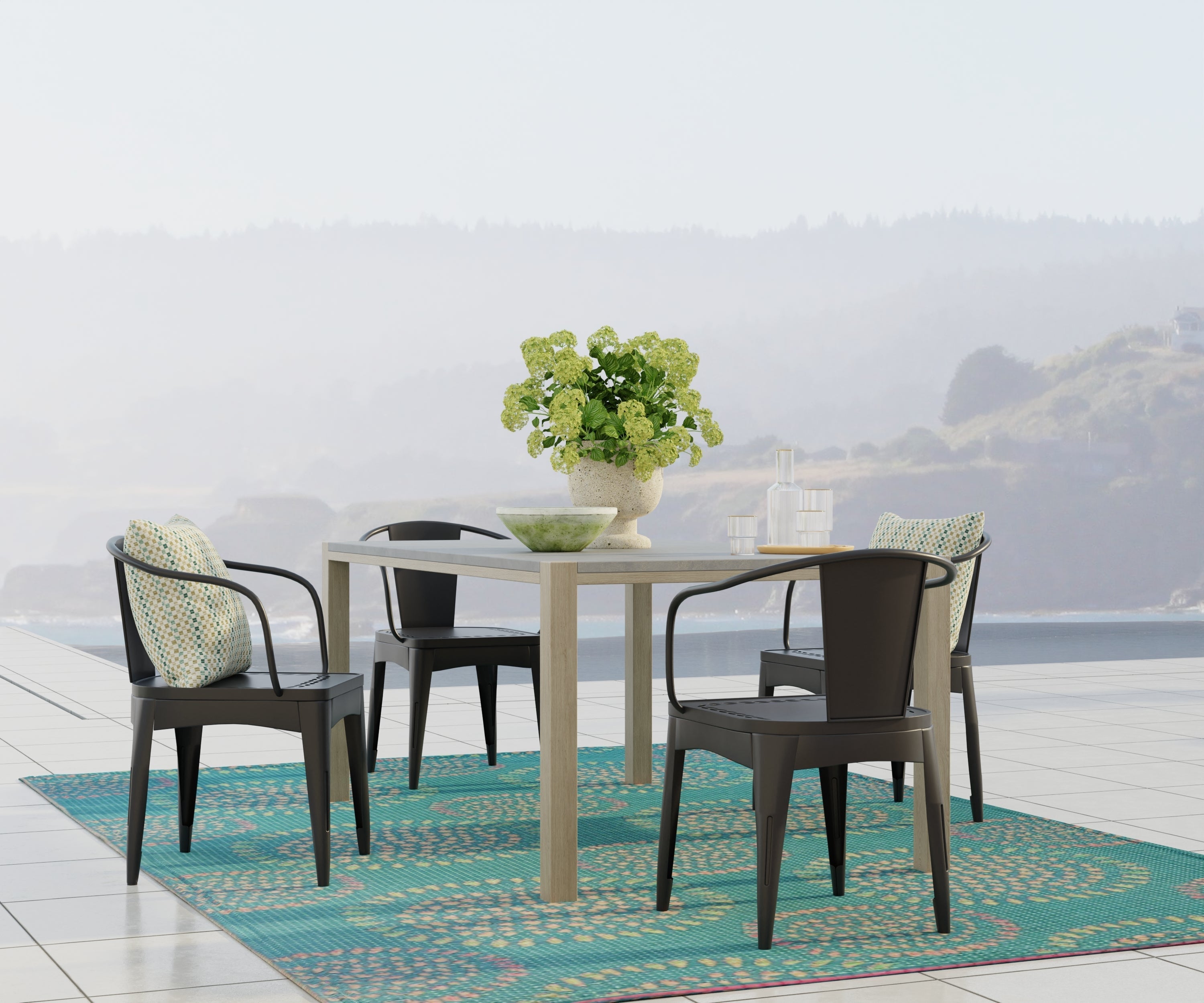 Molly Teal Outdoor Mat